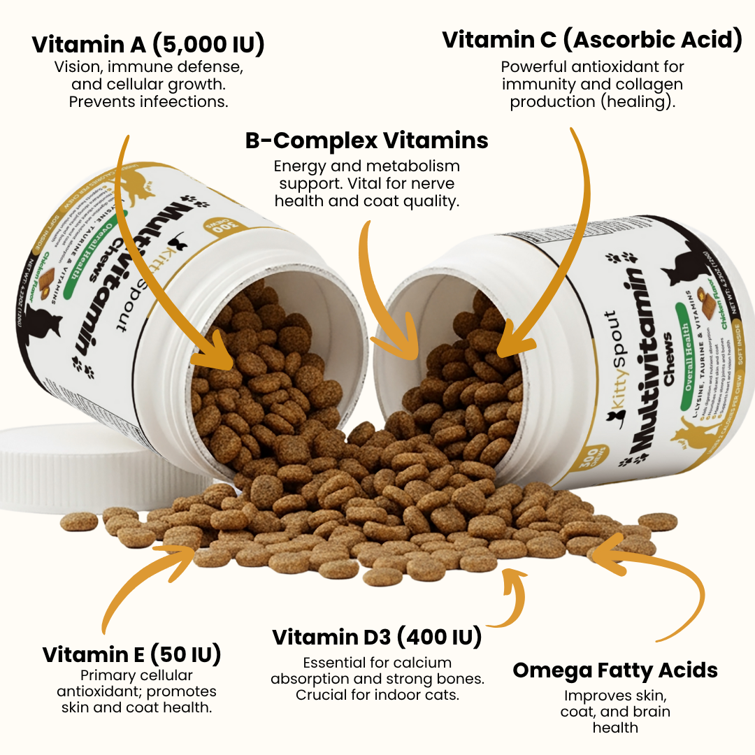 Golosinas multivitamínicas KittySpout - Suministro para 90 días