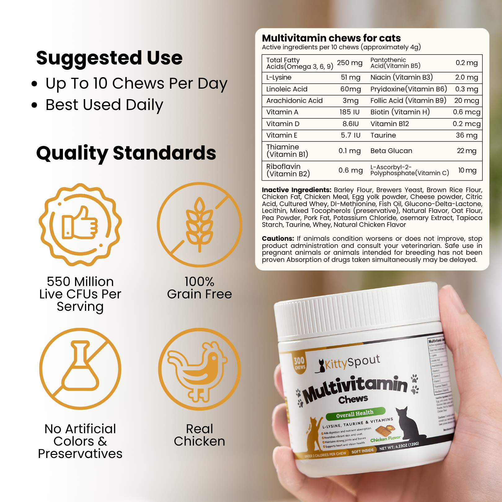 Golosinas multivitamínicas KittySpout - Suministro para 90 días