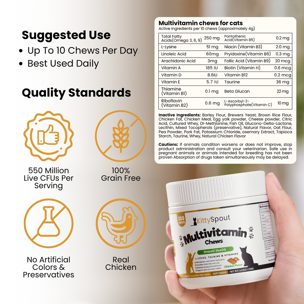 Golosinas multivitamínicas KittySpout - Suministro para 90 días